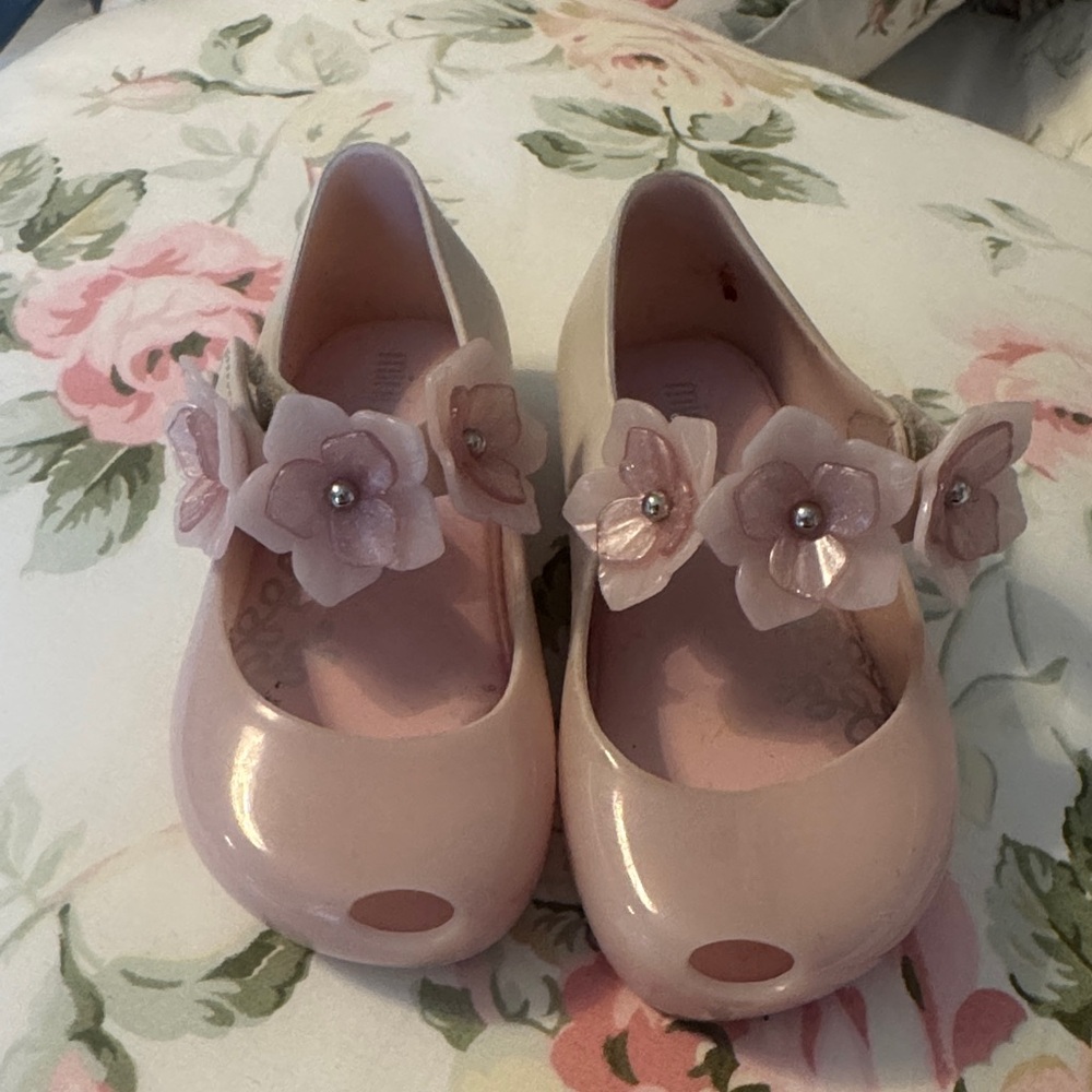 Mini Melissa Pink Floral Dress Shoes
